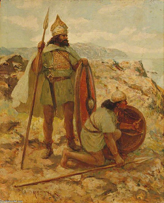 WikiOO.org - Enciklopedija likovnih umjetnosti - Slikarstvo, umjetnička djela Amédée Forestier - Italic Bronze Age Warriors On The March