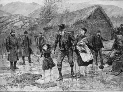 Wikioo.org - Encyklopedia Sztuk Pięknych - Malarstwo, Grafika Amédée Forestier - Scene At An Irish Eviction In County Kerry