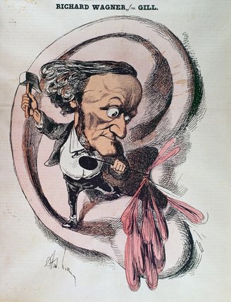 Wikioo.org - Bách khoa toàn thư về mỹ thuật - Vẽ tranh, Tác phẩm nghệ thuật Andre Gill - Richard Wagner Splitting