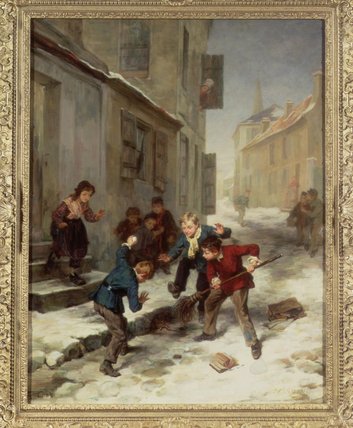 Wikioo.org - The Encyclopedia of Fine Arts - Painting, Artwork by Andre Henri Dargelas - Children Chasing A Rat