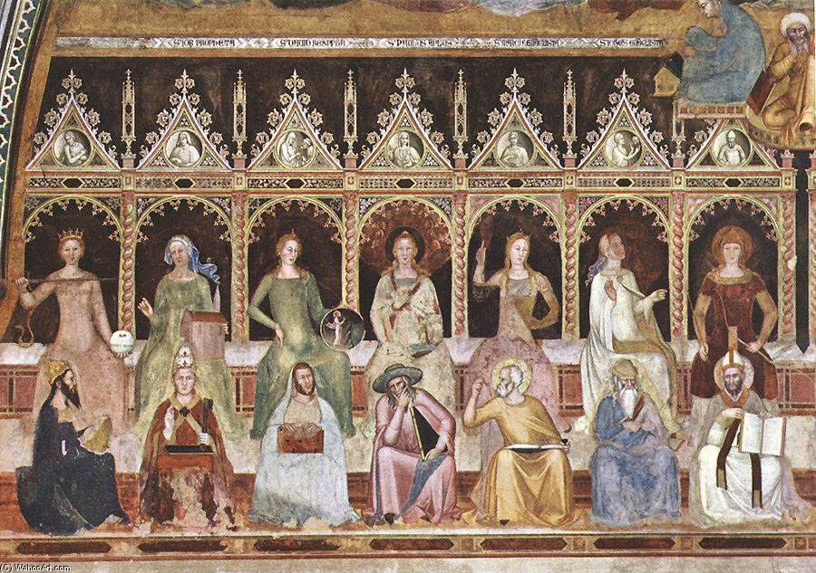 WikiOO.org - Enciklopedija dailės - Tapyba, meno kuriniai Andrea Di Bonaiuto (Andrea Da Firenze) - Triumph Of St Thomas And Allegory Of The Sciences (detail)