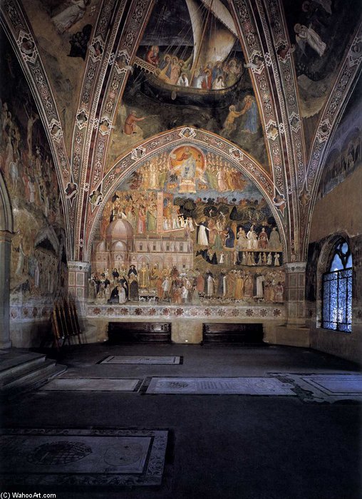 Wikioo.org - The Encyclopedia of Fine Arts - Painting, Artwork by Andrea Di Bonaiuto (Andrea Da Firenze) - Triumph Of The Church And Navicella