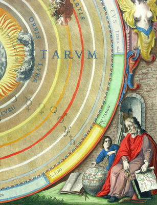 Wikoo.org - موسوعة الفنون الجميلة - اللوحة، العمل الفني Andreas Cellarius - An Astronomer, Detail From A Map Of The Planets