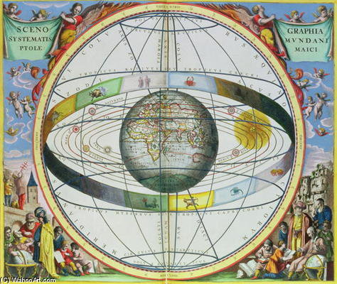 WikiOO.org - 백과 사전 - 회화, 삽화 Andreas Cellarius - Map Of Christian Constellations,