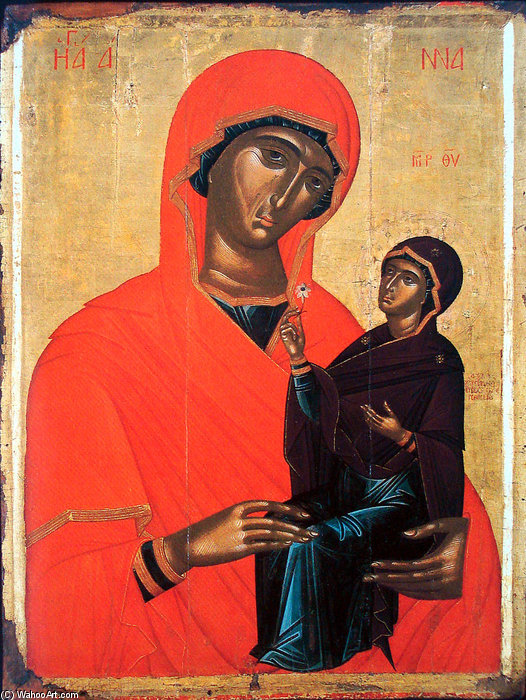 Wikioo.org - The Encyclopedia of Fine Arts - Painting, Artwork by Angelos Akotantos - Saint Anne With The Virgin