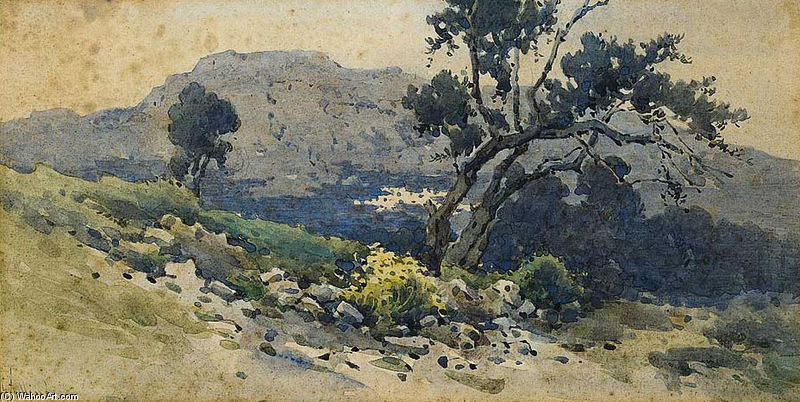 WikiOO.org - Enciclopedia of Fine Arts - Pictura, lucrări de artă Angelos Giallina - Old Olive Tree