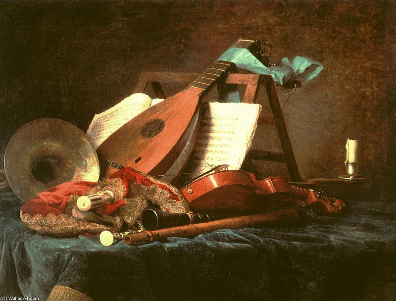 WikiOO.org - Enciclopédia das Belas Artes - Pintura, Arte por Anne Vallayer Coster - Attributes Of Music