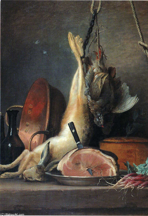 Wikioo.org - The Encyclopedia of Fine Arts - Painting, Artwork by Anne Vallayer Coster - Still Life With Rabbit