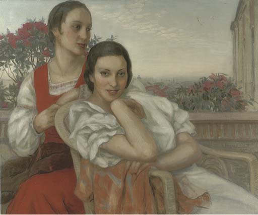 WikiOO.org - Encyclopedia of Fine Arts - Målning, konstverk Anselmo Miguel Nieto - On The Terrace