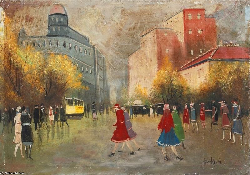 Wikioo.org - The Encyclopedia of Fine Arts - Painting, Artwork by Antal Berkes - Autumn In Budapest