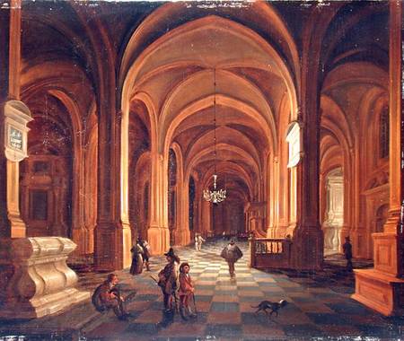 Wikioo.org - The Encyclopedia of Fine Arts - Painting, Artwork by Anthonie De Lorme - Church Interior