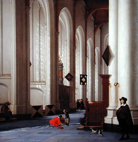 Wikioo.org - The Encyclopedia of Fine Arts - Painting, Artwork by Anthonie De Lorme - Interior Of The Grote Kerk In Rotterdam