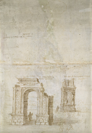 Wikioo.org - The Encyclopedia of Fine Arts - Painting, Artwork by Anthonis Van Den Wyngaerde - Sketches Of Roman Ruins At Tarragona And Of A Fortress
