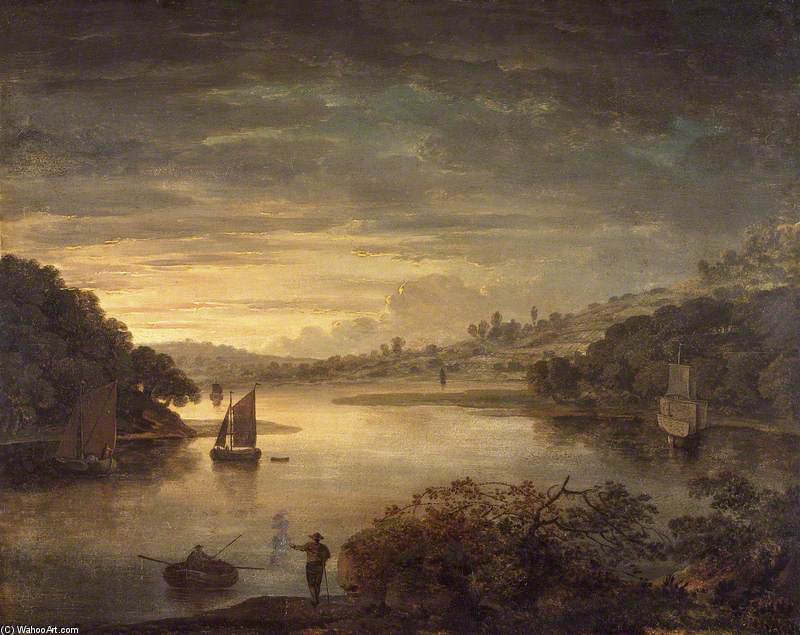 Wikioo.org - The Encyclopedia of Fine Arts - Painting, Artwork by Anthony Devis - A View On The River Neath In Glamorganshire