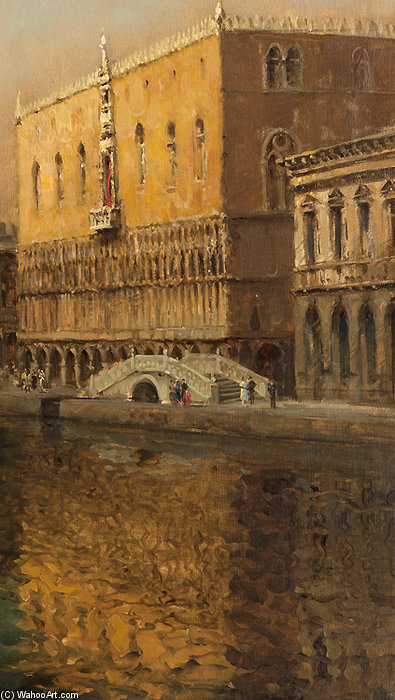 Wikoo.org - موسوعة الفنون الجميلة - اللوحة، العمل الفني Antione Bouvard - View Of The Basin Of San Marco -