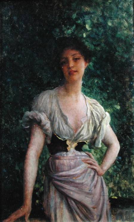 WikiOO.org - Enciklopedija dailės - Tapyba, meno kuriniai Ernest Hébert (Antoine Auguste Ernest Hebert) - The Washerwoman