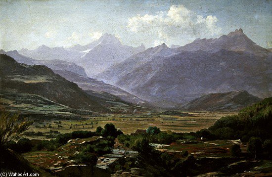 WikiOO.org - Encyclopedia of Fine Arts - Maleri, Artwork Antoine Chintreuil - A Valley At Dawn