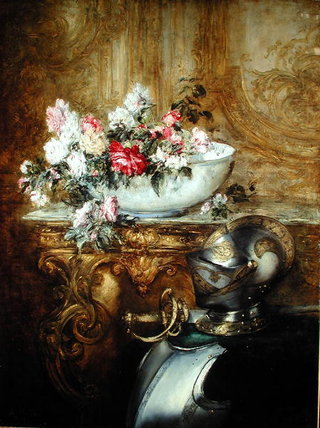 Wikioo.org - The Encyclopedia of Fine Arts - Painting, Artwork by Antoine Vollon - Still Life Of A Bowl Of Flowers
