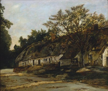 WikiOO.org - Encyclopedia of Fine Arts - Schilderen, Artwork Antoine Vollon - Thatched Cottage