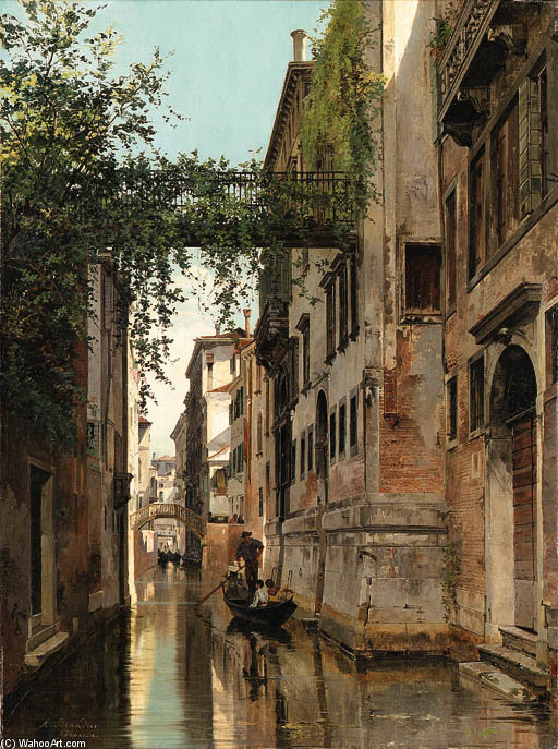 Wikioo.org - The Encyclopedia of Fine Arts - Painting, Artwork by Antonietta Brandeis - A Venetian Canal -
