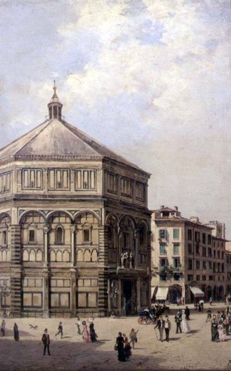 Wikioo.org - The Encyclopedia of Fine Arts - Painting, Artwork by Antonietta Brandeis - A View Of The Baptistry In Florence