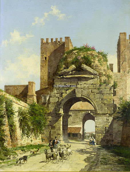 Wikioo.org - The Encyclopedia of Fine Arts - Painting, Artwork by Antonietta Brandeis - The Arch Of Drusus, Rome