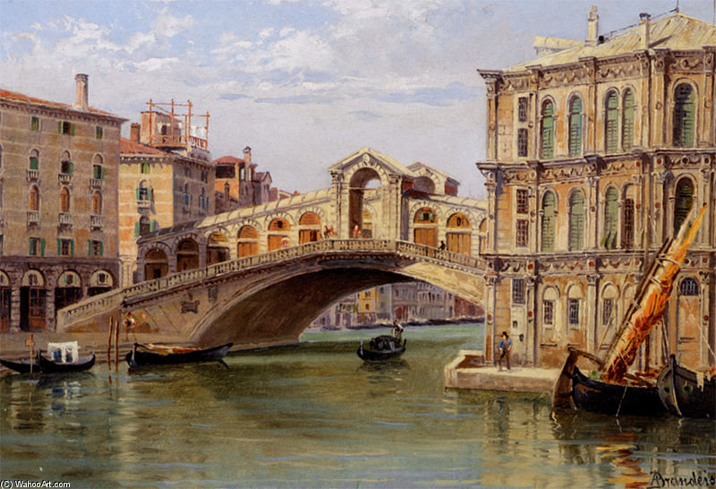 Wikioo.org – La Enciclopedia de las Bellas Artes - Pintura, Obras de arte de Antonietta Brandeis - El puente de Rialto