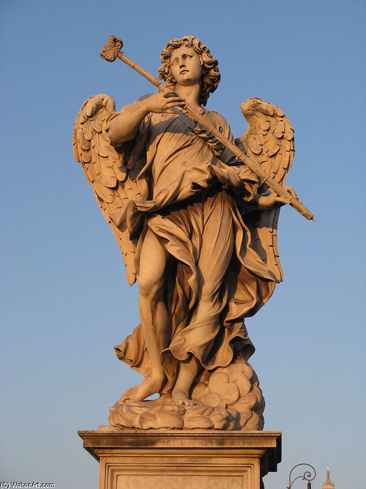 WikiOO.org - אנציקלופדיה לאמנויות יפות - ציור, יצירות אמנות Antonio Giorgetti - Angel Bearing A Sponge At Ponte Sant Angelo