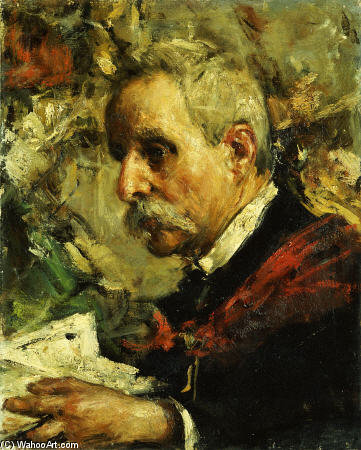 Wikioo.org - The Encyclopedia of Fine Arts - Painting, Artwork by Antonio Mancini - A Portrait Of The Artist''s Father