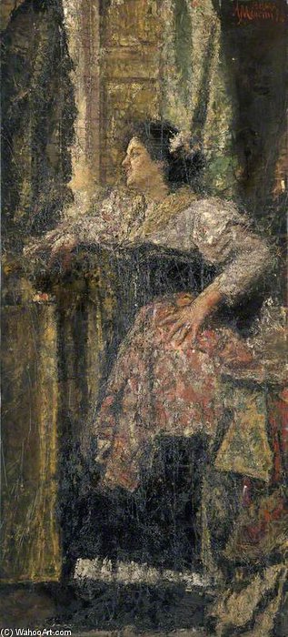 Wikioo.org - The Encyclopedia of Fine Arts - Painting, Artwork by Antonio Mancini - Portrait Of A Girl -