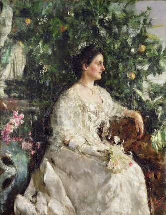 Wikioo.org - The Encyclopedia of Fine Arts - Painting, Artwork by Antonio Mancini - Portrait Of Mrs Shine