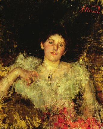 WikiOO.org - Enciclopédia das Belas Artes - Pintura, Arte por Antonio Mancini - Portrait Of Sylvia