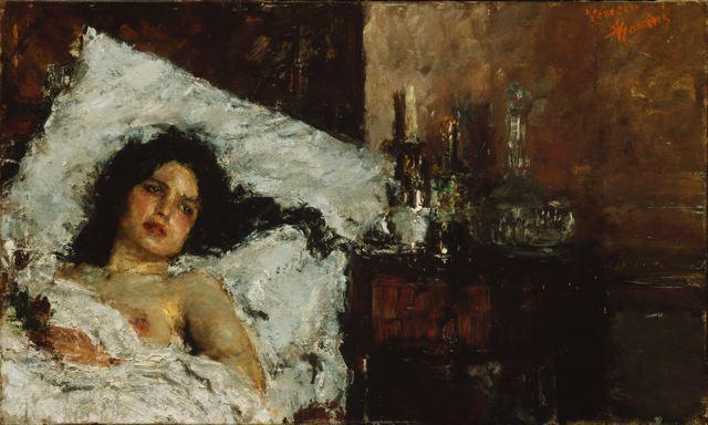Wikioo.org - The Encyclopedia of Fine Arts - Painting, Artwork by Antonio Mancini - Resting