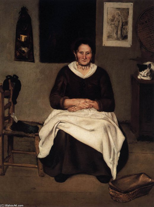 Wikioo.org - Encyklopedia Sztuk Pięknych - Malarstwo, Grafika Antonio De Puga - Old Woman Seated