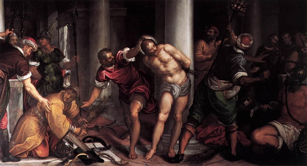Wikioo.org - The Encyclopedia of Fine Arts - Painting, Artwork by Antonio Vassilacchi - Flagellation