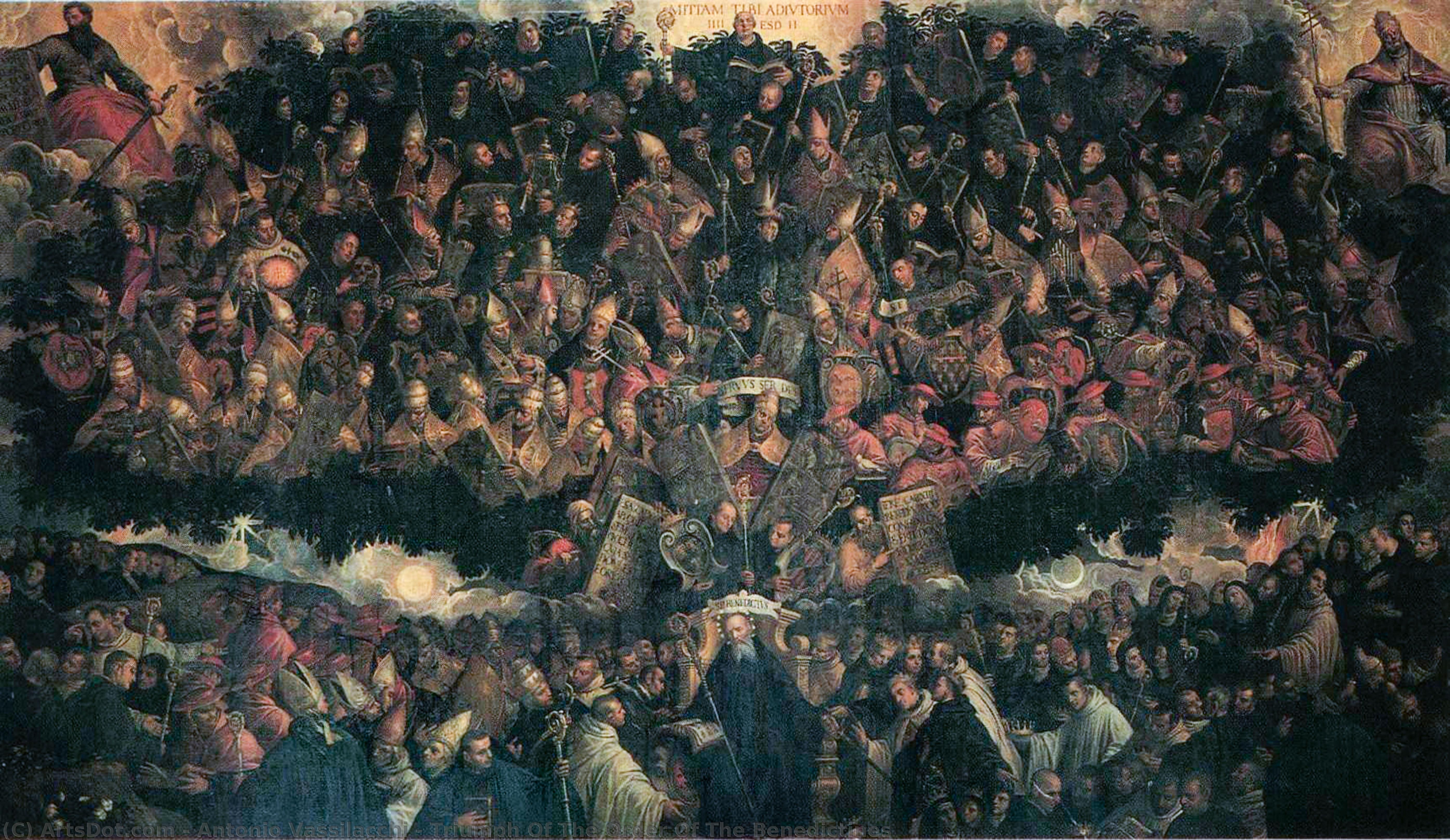 Wikioo.org - The Encyclopedia of Fine Arts - Painting, Artwork by Antonio Vassilacchi - Triumph Of The Order Of The Benedictines
