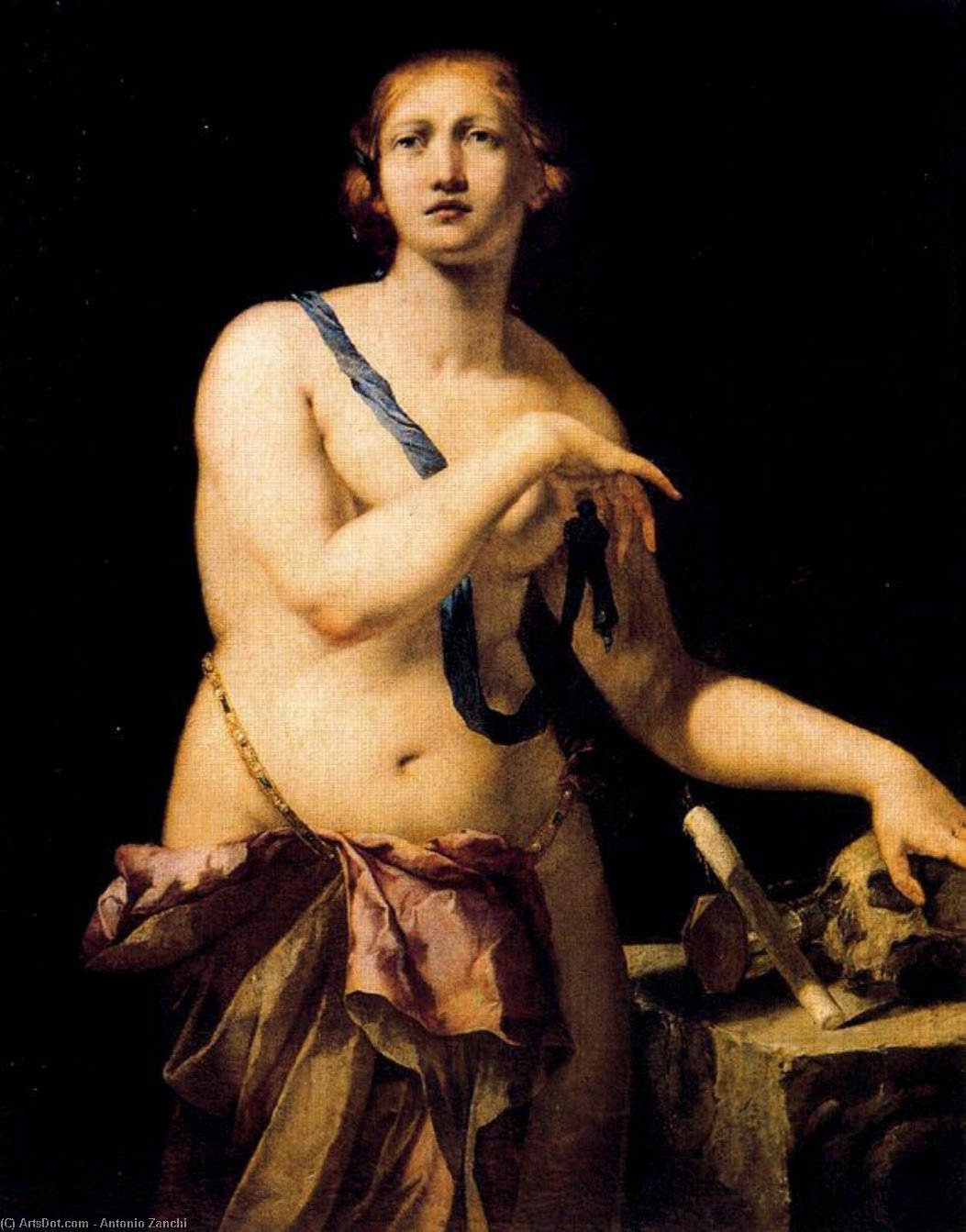 Wikioo.org - The Encyclopedia of Fine Arts - Painting, Artwork by Antonio Zanchi - Magdalena Penitente, Museo Del Prado