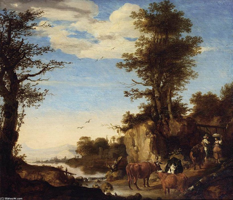 Wikioo.org - The Encyclopedia of Fine Arts - Painting, Artwork by Arie De Vois - River Landscape