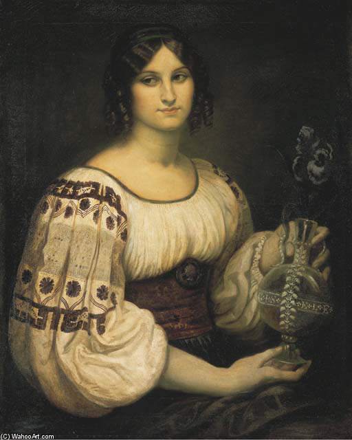 Wikioo.org – La Enciclopedia de las Bellas Artes - Pintura, Obras de arte de Armand Point - Retrato De Mademoiselle Gouverneur