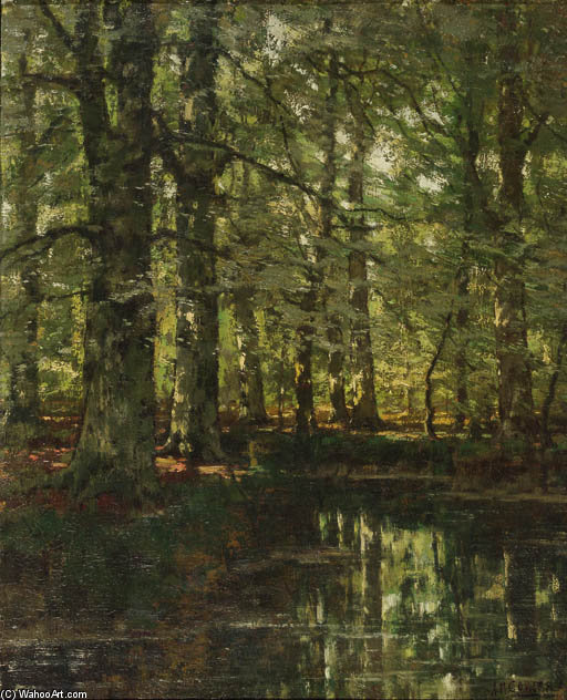 Wikioo.org – La Enciclopedia de las Bellas Artes - Pintura, Obras de arte de Arnold Marc Gorter - un bosque estanque
