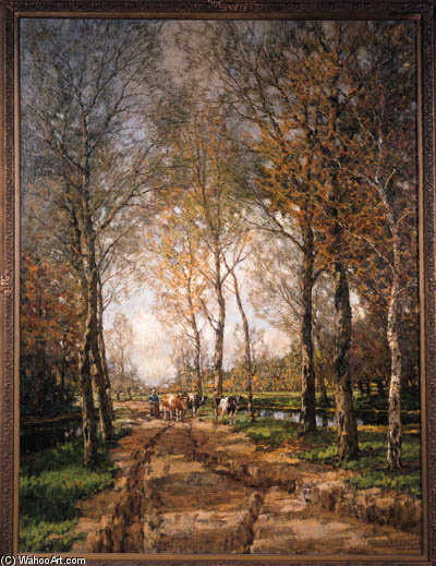 WikiOO.org - Encyclopedia of Fine Arts - Målning, konstverk Arnold Marc Gorter - Octobre - A Sunny Day In Autumn