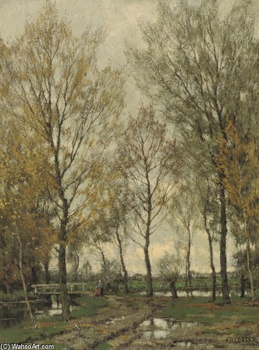 Wikioo.org - The Encyclopedia of Fine Arts - Painting, Artwork by Arnold Marc Gorter - The Vordense Beek In Autumn
