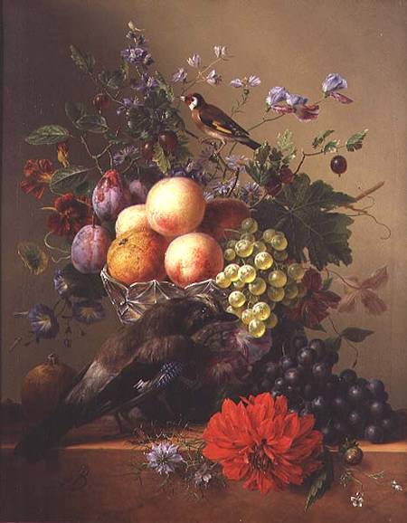 Wikioo.org - The Encyclopedia of Fine Arts - Painting, Artwork by Arnoldus Bloemers - Still Life With Fruit And Flowers