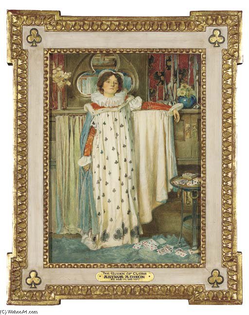 WikiOO.org - Encyclopedia of Fine Arts - Målning, konstverk Arthur A. Dixon - The Queen Of Clubs