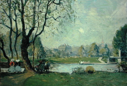 Wikioo.org - The Encyclopedia of Fine Arts - Painting, Artwork by Arthur C. Goodwin - The Boston Public Garden In Spring