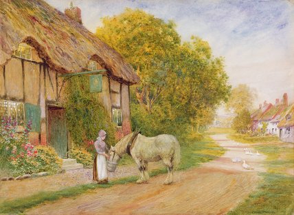Wikioo.org - The Encyclopedia of Fine Arts - Painting, Artwork by Arthur Claude Strachan - Outside The Village Inn