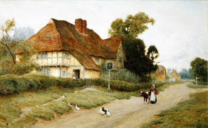 WikiOO.org - Encyclopedia of Fine Arts - Målning, konstverk Arthur Claude Strachan - The Village Inn