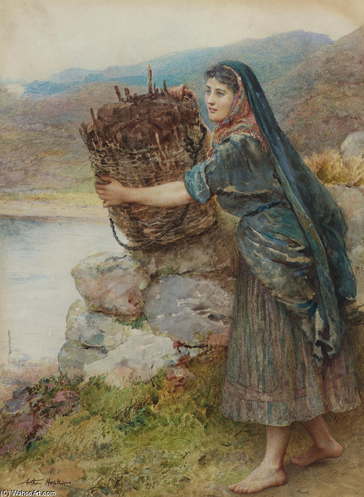 WikiOO.org - Encyclopedia of Fine Arts - Maleri, Artwork Arthur Hopkins - A Connemara Girl