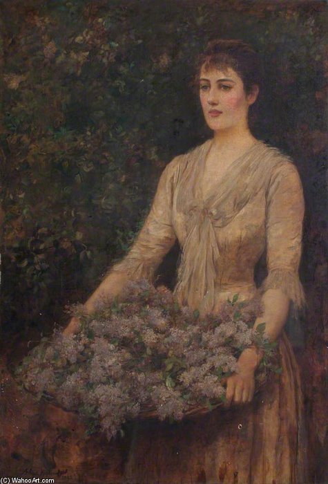 Wikioo.org - The Encyclopedia of Fine Arts - Painting, Artwork by Arthur Hopkins - A Load Of Lilac (portrait Of A Lady)