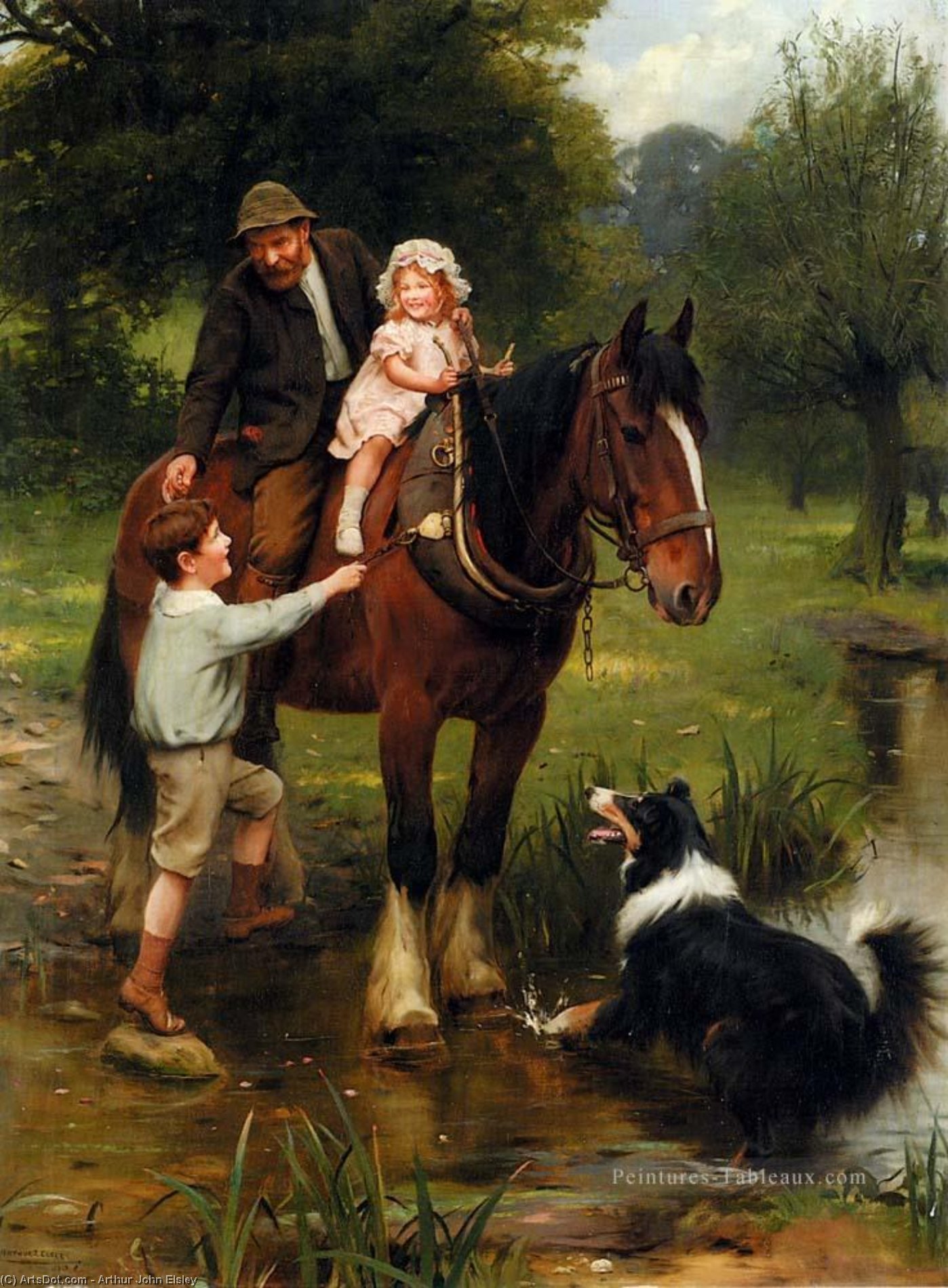 Wikioo.org - The Encyclopedia of Fine Arts - Painting, Artwork by Arthur John Elsley - A Helping Hand